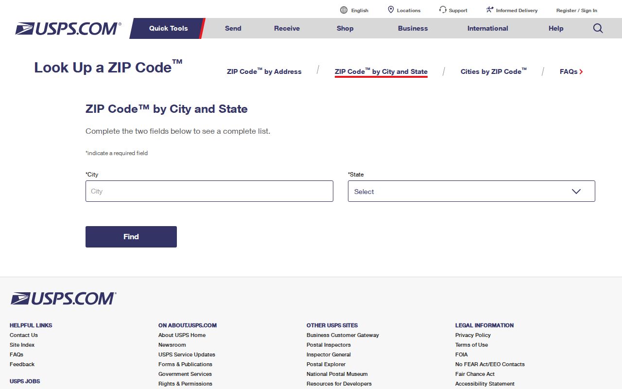 Newport News ZIP Code Directory USPS city and state lookup interface